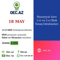 11-ci sinif Riyaziyyat fənni üzrə blok imtahanı (Isbat)